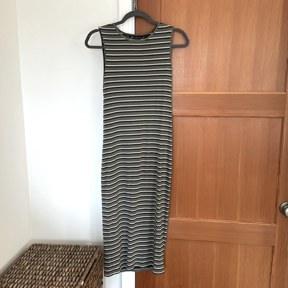Athleta striped dress size medium
